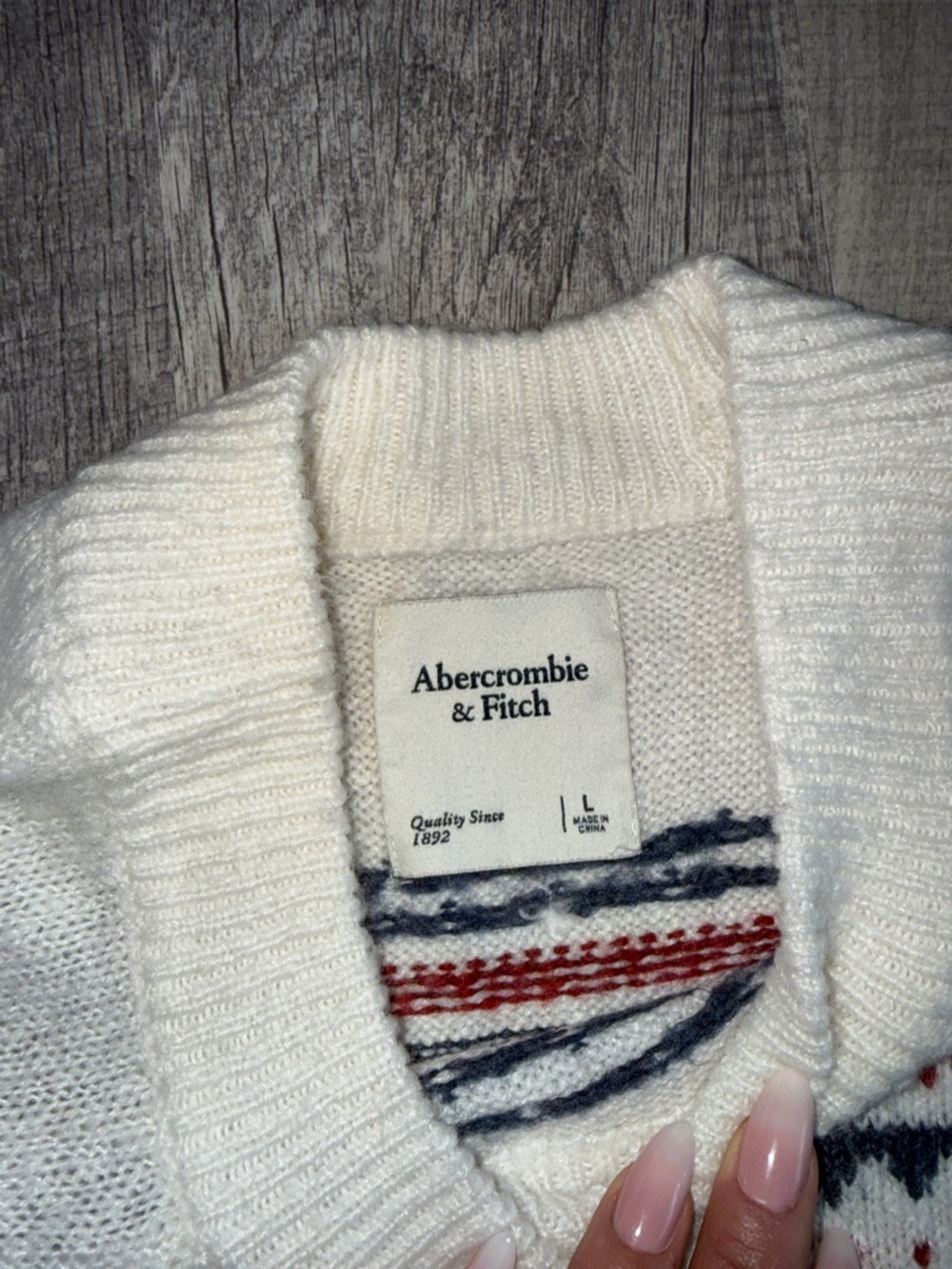 Abercrombie & Fitch Snowflake Pattern Fair Isle Sweater - Picture 3 of 6